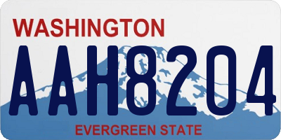 WA license plate AAH8204