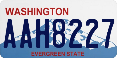 WA license plate AAH8227