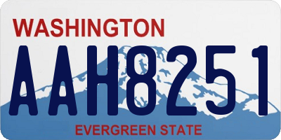 WA license plate AAH8251