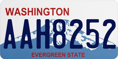 WA license plate AAH8252