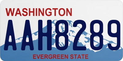 WA license plate AAH8289