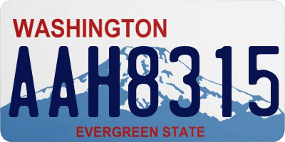 WA license plate AAH8315