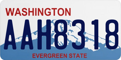 WA license plate AAH8318