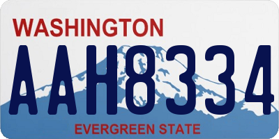 WA license plate AAH8334