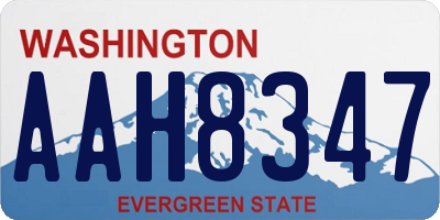 WA license plate AAH8347