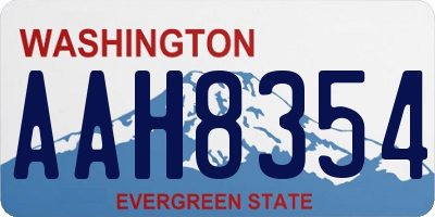 WA license plate AAH8354