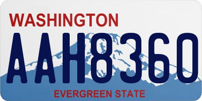 WA license plate AAH8360