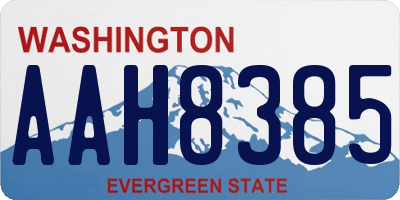 WA license plate AAH8385