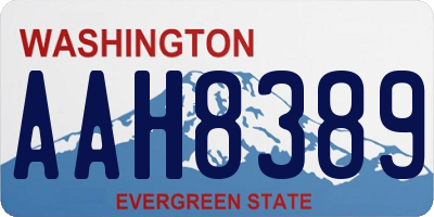 WA license plate AAH8389