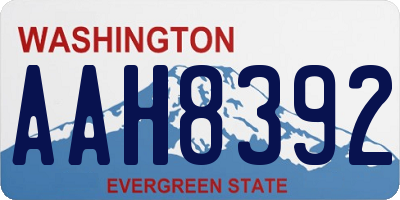 WA license plate AAH8392