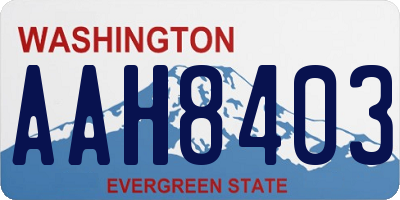 WA license plate AAH8403