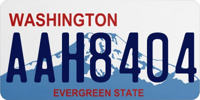 WA license plate AAH8404