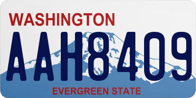 WA license plate AAH8409