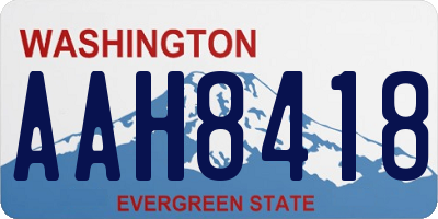 WA license plate AAH8418