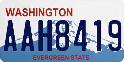 WA license plate AAH8419