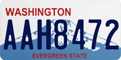 WA license plate AAH8472