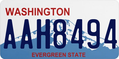 WA license plate AAH8494
