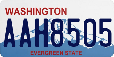 WA license plate AAH8505