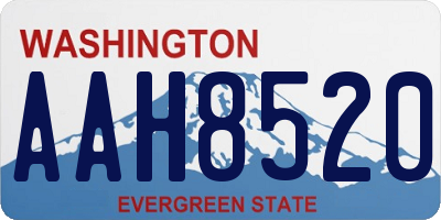 WA license plate AAH8520