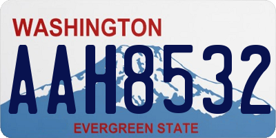 WA license plate AAH8532