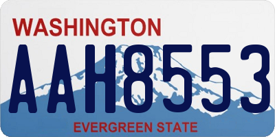WA license plate AAH8553