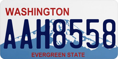 WA license plate AAH8558