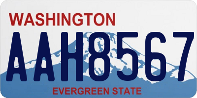 WA license plate AAH8567