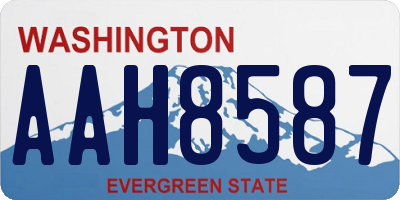 WA license plate AAH8587
