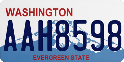 WA license plate AAH8598