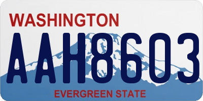 WA license plate AAH8603