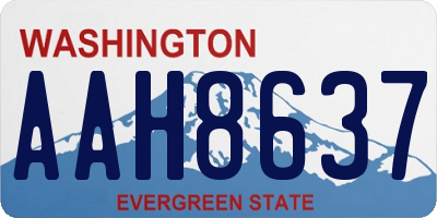 WA license plate AAH8637