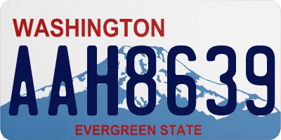 WA license plate AAH8639