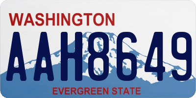 WA license plate AAH8649
