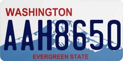 WA license plate AAH8650