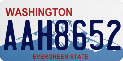 WA license plate AAH8652