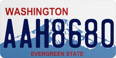 WA license plate AAH8680