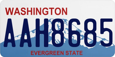 WA license plate AAH8685