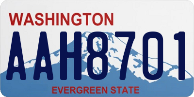 WA license plate AAH8701