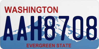 WA license plate AAH8708