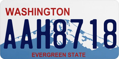 WA license plate AAH8718