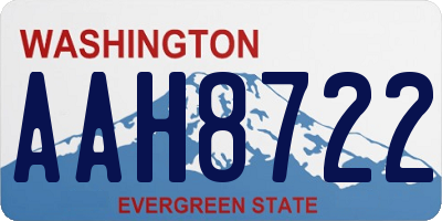 WA license plate AAH8722