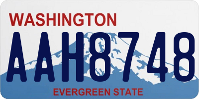 WA license plate AAH8748
