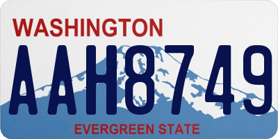 WA license plate AAH8749