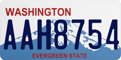 WA license plate AAH8754