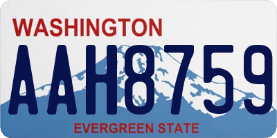 WA license plate AAH8759