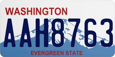 WA license plate AAH8763