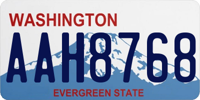 WA license plate AAH8768