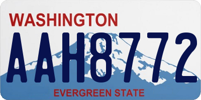 WA license plate AAH8772