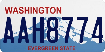 WA license plate AAH8774