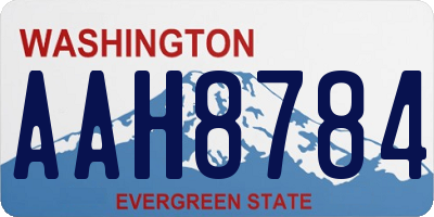 WA license plate AAH8784